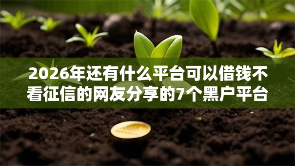 2026年还有什么平台可以借钱不看征信的网友分享的7个黑户平台至少可以借三万那种我觉得不错! 2026年还有什么平台可以借钱不看征信的网友分享的7个黑户平台至少可以借三万那种我觉得不错!