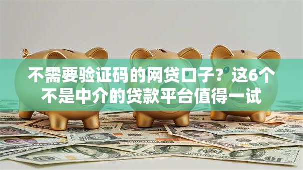不需要验证码的网贷口子？这6个不是中介的贷款平台值得一试