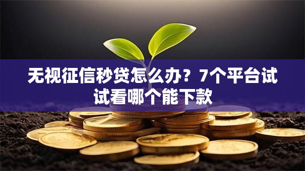 无视征信秒贷怎么办?7个平台试试看哪个能下款 无视征信秒贷怎么办?7个平台试试看哪个能下款