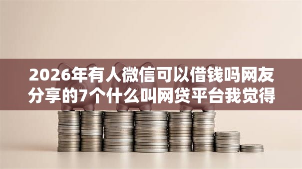 2026年有人微信可以借钱吗网友分享的7个什么叫网贷平台我觉得不错！