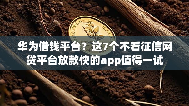 华为借钱平台？这7个不看征信网贷平台放款快的app值得一试