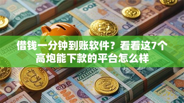 借钱一分钟到账软件？看看这7个高炮能下款的平台怎么样
