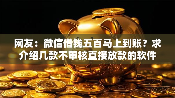 网友:微信借钱五百马上到账?求介绍几款不审核直接放款的软件 网友:微信借钱五百马上到账?求介绍几款不审核直接放款的软件