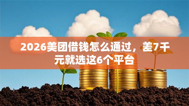 2026美团借钱怎么通过，差7千元就选这6个平台