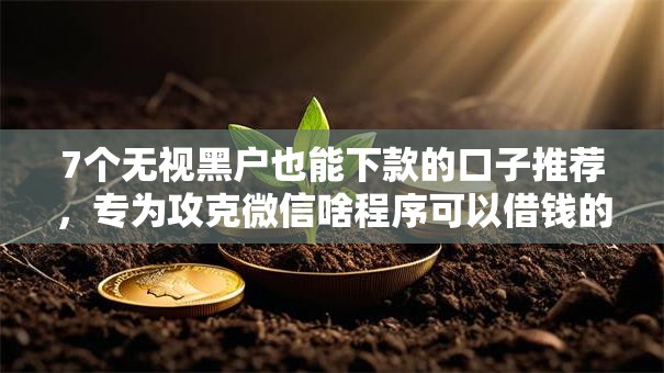 7个无视黑户也能下款的口子推荐，专为攻克微信啥程序可以借钱的呢难题