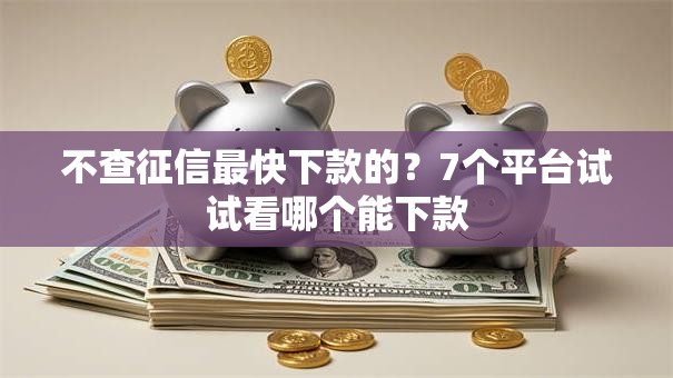 不查征信最快下款的？7个平台试试看哪个能下款