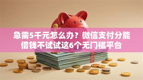 急需5千元怎么办？微信支付分能借钱不试试这6个无门槛平台