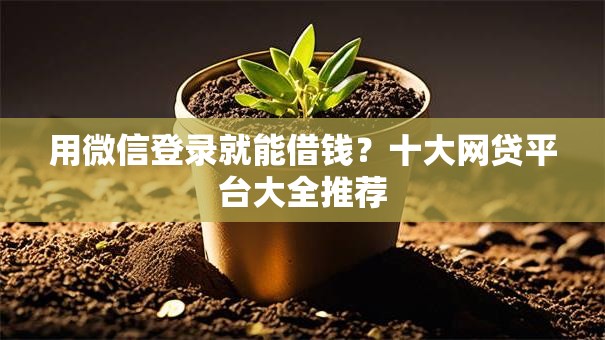 用微信登录就能借钱？十大网贷平台大全推荐