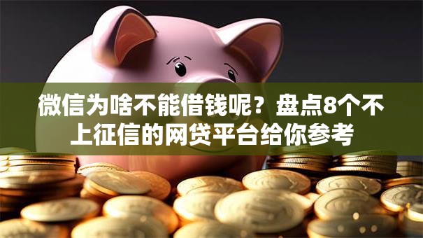 微信为啥不能借钱呢？盘点8个不上征信的网贷平台给你参考