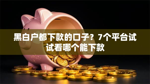 黑白户都下款的口子？7个平台试试看哪个能下款
