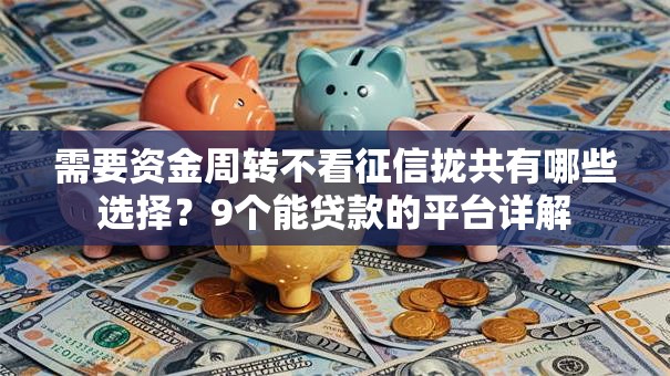 需要资金周转不看征信拢共有哪些选择？9个能贷款的平台详解