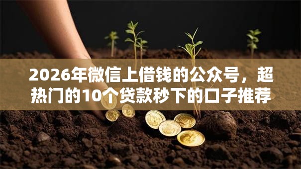 2026年微信上借钱的公众号,超热门的10个贷款秒下的口子推荐 2026年微信上借钱的公众号,超热门的10个贷款秒下的口子推荐