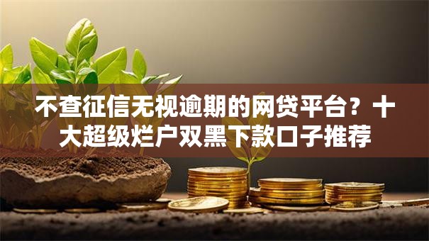 不查征信无视逾期的网贷平台？十大超级烂户双黑下款口子推荐