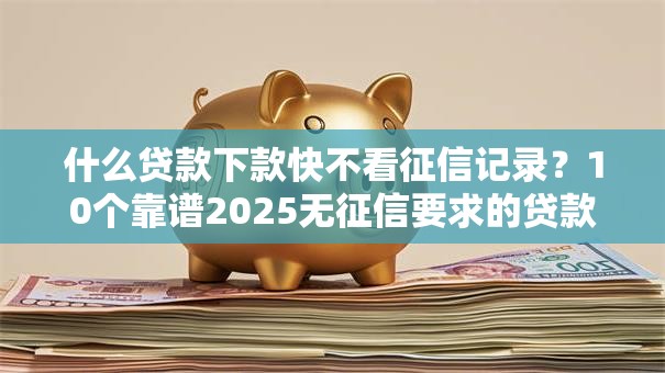 什么贷款下款快不看征信记录？10个靠谱2025无征信要求的贷款平台推荐