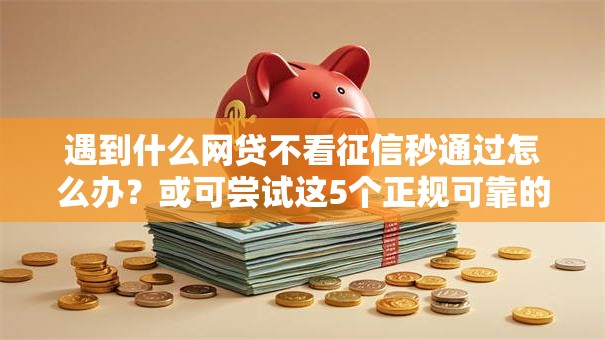 遇到什么网贷不看征信秒通过怎么办？或可尝试这5个正规可靠的贷款平台