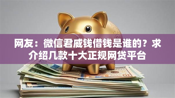 网友：微信君威钱借钱是谁的？求介绍几款十大正规网贷平台