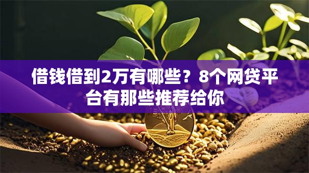 借钱借到2万有哪些?8个网贷平台有那些推荐给你 借钱借到2万有哪些?8个网贷平台有那些推荐给你