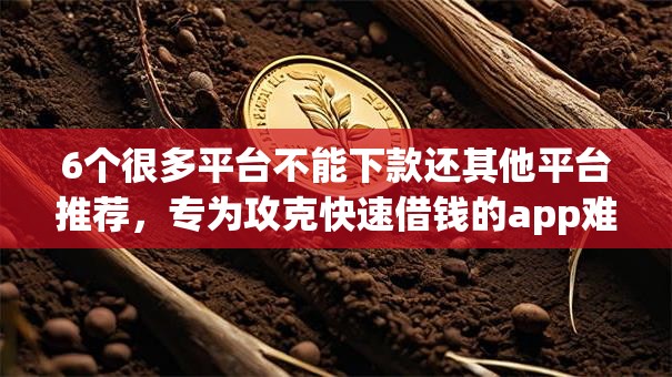 6个很多平台不能下款还其他平台推荐，专为攻克快速借钱的app难题