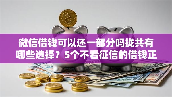 微信借钱可以还一部分吗拢共有哪些选择?5个不看征信的借钱正规平台详解 微信借钱可以还一部分吗拢共有哪些选择?5个不看征信的借钱正规平台详解