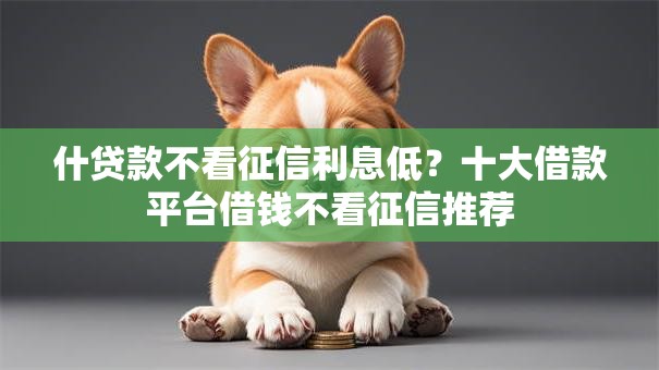 什贷款不看征信利息低？十大借款平台借钱不看征信推荐