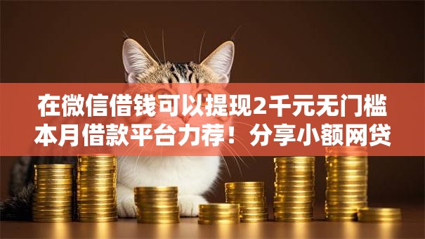 在微信借钱可以提现2千元无门槛本月借款平台力荐！分享小额网贷口子2千元无门槛借款