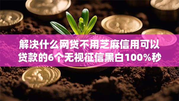 解决什么网贷不用芝麻信用可以贷款的6个无视征信黑白100%秒下app分享