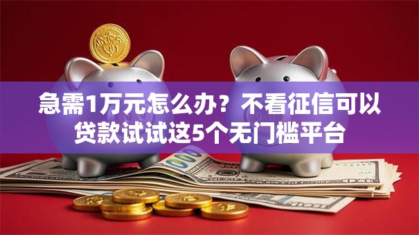 急需1万元怎么办？不看征信可以贷款试试这5个无门槛平台