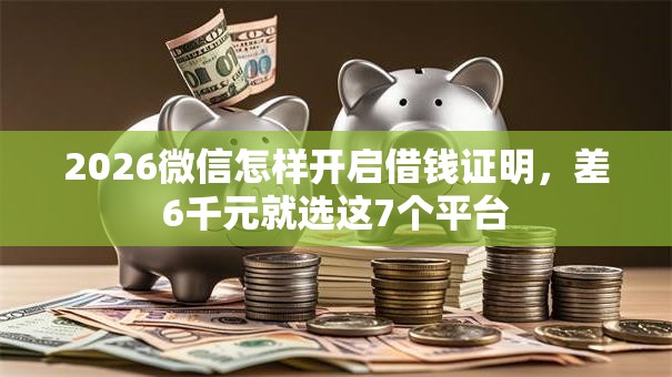 2026微信怎样开启借钱证明，差6千元就选这7个平台