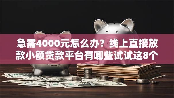 急需4000元怎么办？线上直接放款小额贷款平台有哪些试试这8个无门槛平台