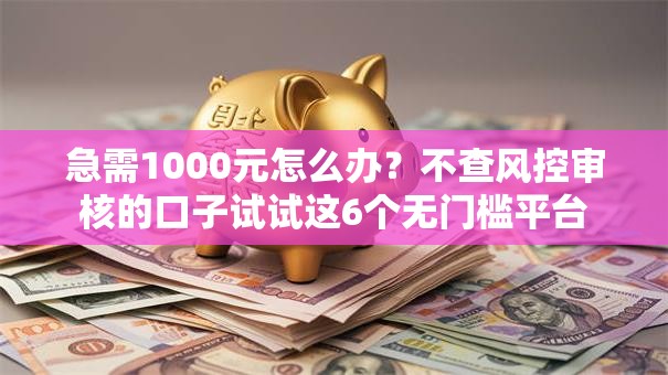 急需1000元怎么办？不查风控审核的口子试试这6个无门槛平台