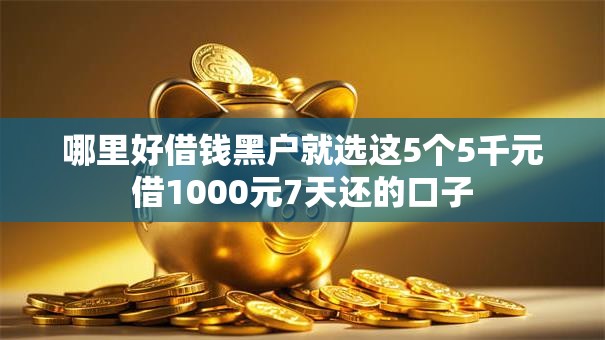 哪里好借钱黑户就选这5个5千元借1000元7天还的口子