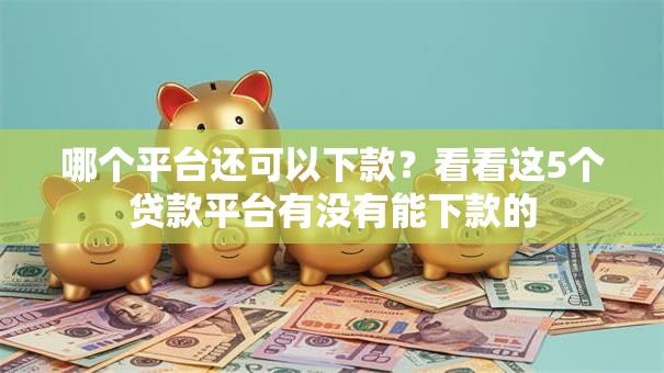 哪个平台还可以下款？看看这5个贷款平台有没有能下款的