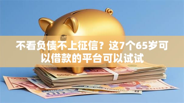 不看负债不上征信？这7个65岁可以借款的平台可以试试