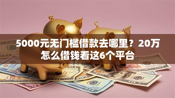 5000元无门槛借款去哪里？20万怎么借钱看这6个平台