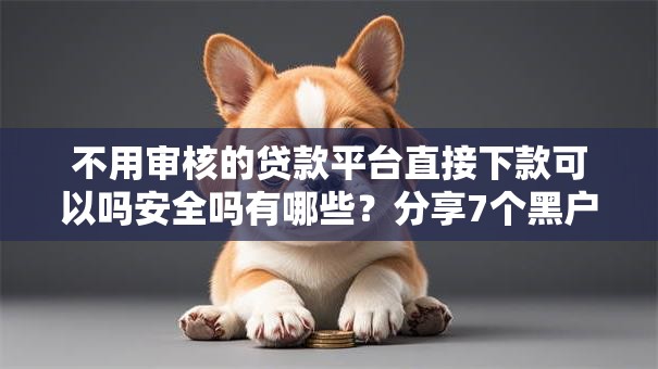 不用审核的贷款平台直接下款可以吗安全吗有哪些？分享7个黑户100%能下款的平台