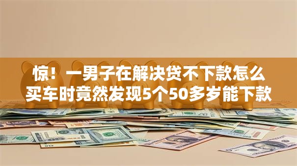 惊！一男子在解决贷不下款怎么买车时竟然发现5个50多岁能下款的网贷平台，事后分享了出来