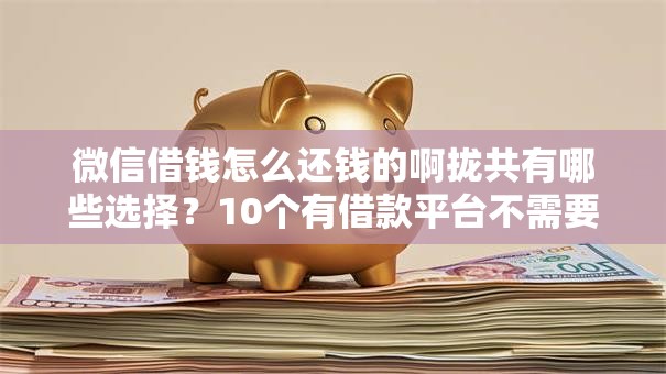 微信借钱怎么还钱的啊拢共有哪些选择？10个有借款平台不需要征信就能借钱的详解