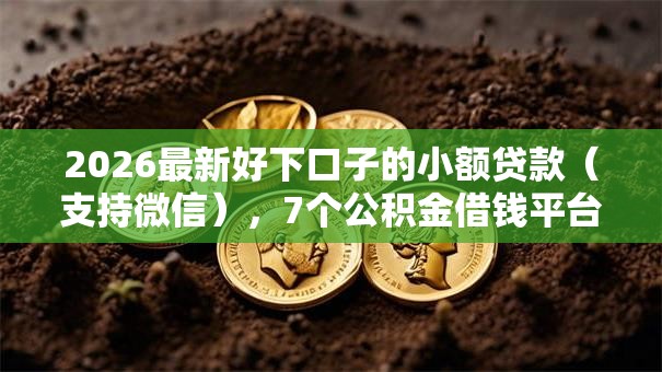2026最新好下口子的小额贷款（支持微信），7个公积金借钱平台无私分享