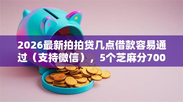 2026最新拍拍贷几点借款容易通过（支持微信），5个芝麻分700能秒下的平台无私分享