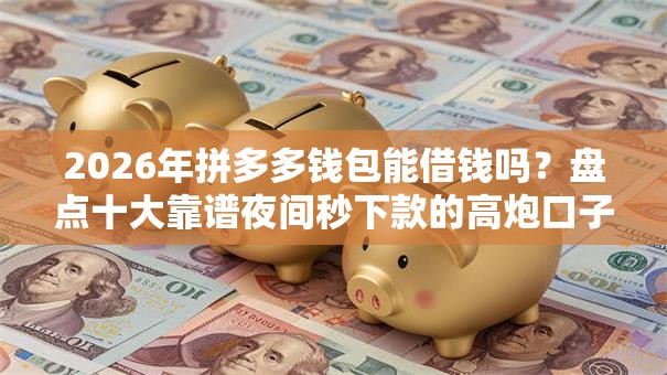 2026年拼多多钱包能借钱吗？盘点十大靠谱夜间秒下款的高炮口子