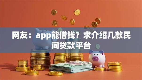 网友：app能借钱？求介绍几款民间贷款平台