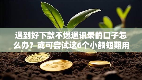 遇到好下款不爆通讯录的口子怎么办？或可尝试这6个小额短期用钱平台好