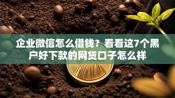 企业微信怎么借钱？看看这7个黑户好下款的网贷口子怎么样