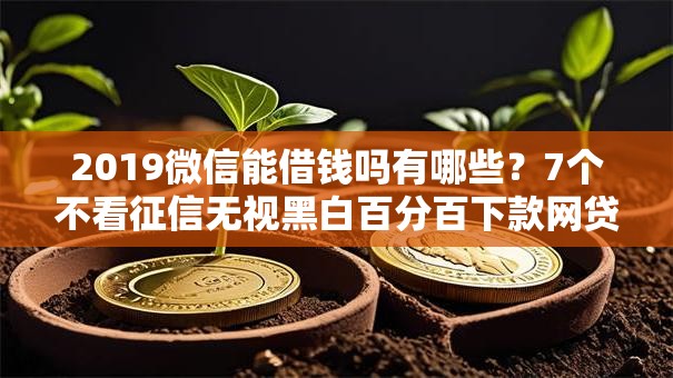 2019微信能借钱吗有哪些？7个不看征信无视黑白百分百下款网贷软件推荐给你