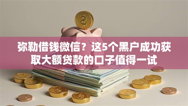 弥勒借钱微信？这5个黑户成功获取大额贷款的口子值得一试