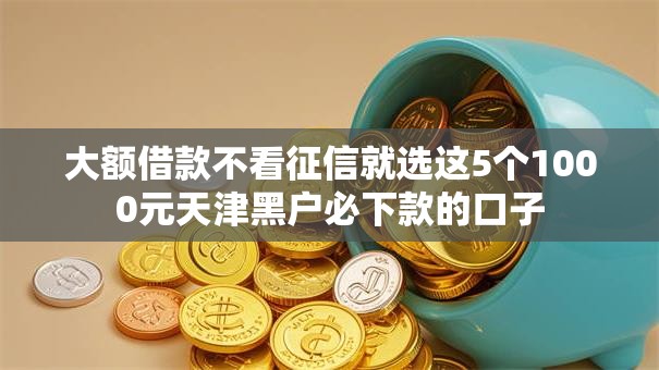 大额借款不看征信就选这5个1000元天津黑户必下款的口子