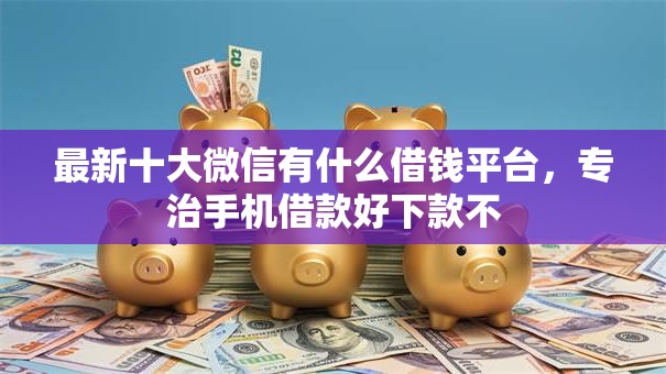 最新十大微信有什么借钱平台，专治手机借款好下款不
