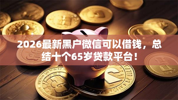 2026最新黑户微信可以借钱，总结十个65岁贷款平台！