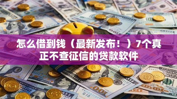 怎么借到钱（最新发布！）7个真正不查征信的贷款软件