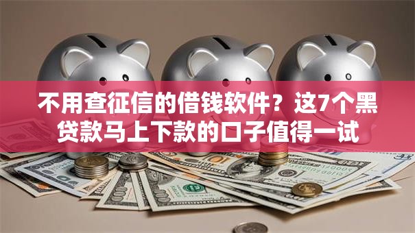 不用查征信的借钱软件？这7个黑贷款马上下款的口子值得一试